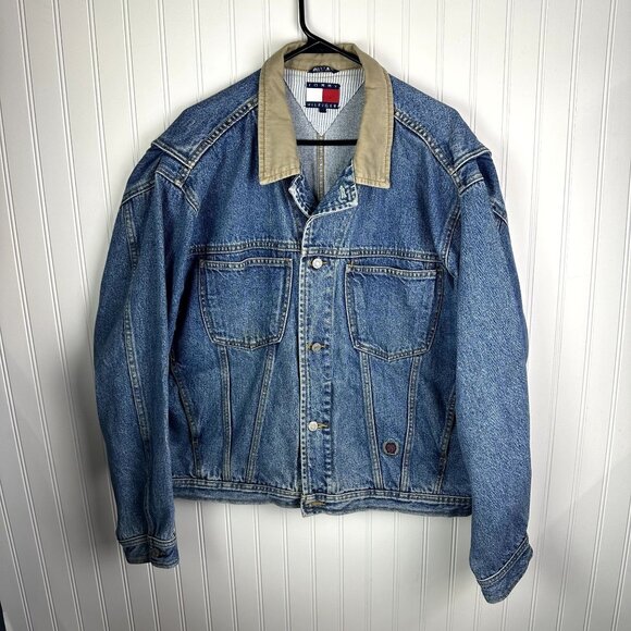 Tommy‎ Hilfiger Vintage 90's Denim Jean Jacket Size Large - Picture 1 of 7